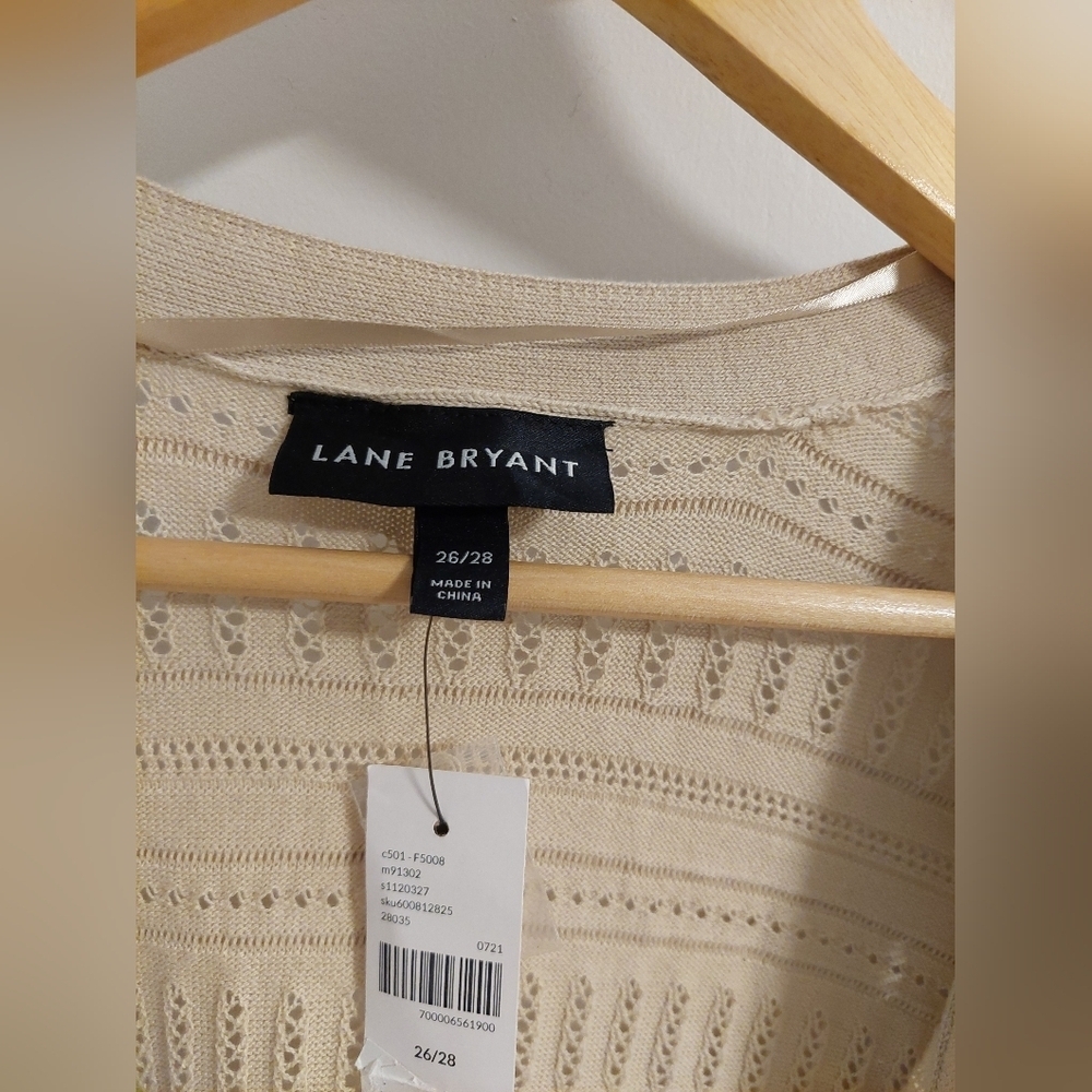 Lane Bryant Cream Open-Front Sweater - Picture 6 of 6